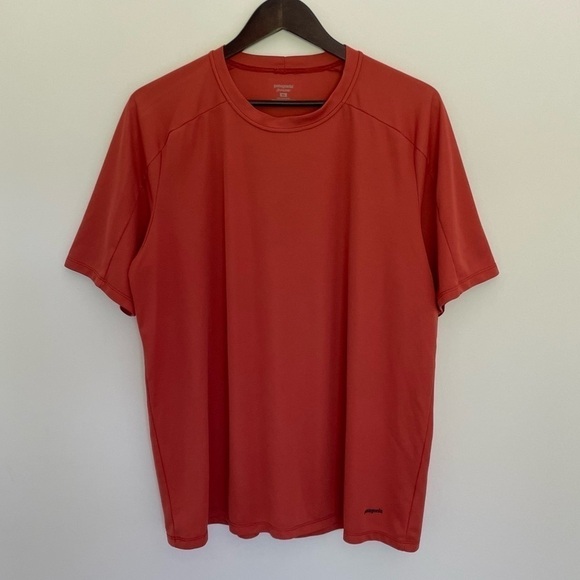 ❤️ PATAGONIA Orange Daily Capilene Short Sleeves Shirt J31 - Picture 1 of 7